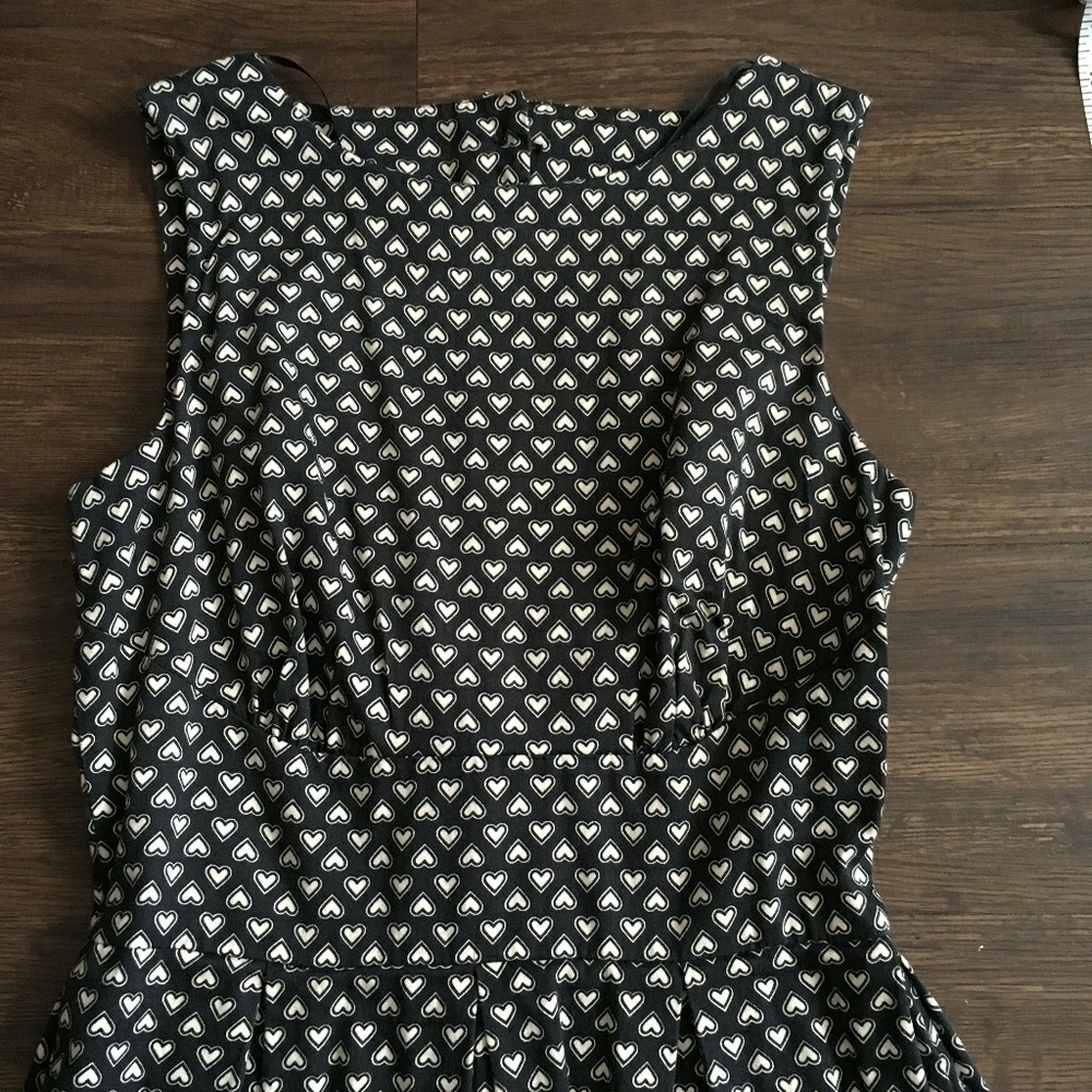 Closet London Hearts Navy and White Dress